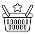 Sale bonus basket icon, outline style Royalty Free Stock Photo