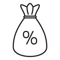 Sale bonus money bag icon, outline style Royalty Free Stock Photo