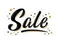 `Sale` bulk lettering sign with golden stars