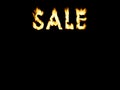 Sale 2019 Burning Letters with black background