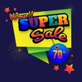 Sale button Sale vector horizontal banner - 70% special offer. L Royalty Free Stock Photo