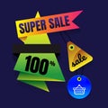 Sale button Sale vector horizontal banner - 50% special offer. L Royalty Free Stock Photo