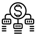 Sale capital gain icon outline vector. Trading market earnings Royalty Free Stock Photo