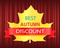 Best Autumn Discount, Seasonal Fall Sale Vector