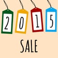 Sale Card. 2015 on Price Tags. Royalty Free Stock Photo