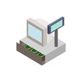 Sale cash register with cash drawer icon Royalty Free Stock Photo