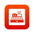 Sale cash register icon digital red Royalty Free Stock Photo