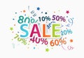 Sale celebration with percent discount