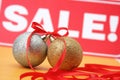 Sale of Christmas spheres Royalty Free Stock Photo