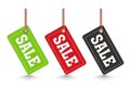 Sale color labels on a white background.