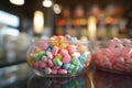 Sale of colorful candies in a confectionery