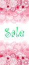 Sale concept background. Word SALE made of pink flowers.