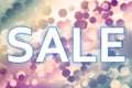 Sale concept with colored hexagonal background designs