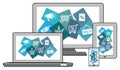 Sale concept on different devices Royalty Free Stock Photo