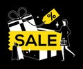 Sale concept - flat design style vector illustration Royalty Free Stock Photo