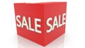 Sale concept on red cube Royalty Free Stock Photo