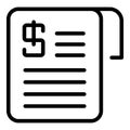 Sale contract icon outline vector. Price document