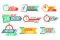 Sale timer badges. Royalty Free Stock Photo