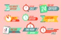 Sale timer badges. Royalty Free Stock Photo