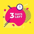 Sale countdown liquid abstract elements three days left sign vector illustration