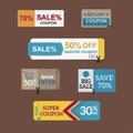 Sale coupon card percent discount symbol vector illustration.