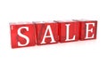 Sale Cube text on white background Royalty Free Stock Photo