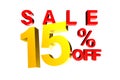 Sale 15% 3D. Royalty Free Stock Photo