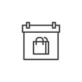 Sale day date calendar outline icon