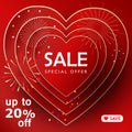 Sale deal banner Happy Valentines Day gift card 2024 vector wallpaper poster banner template Royalty Free Stock Photo