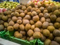 sale of delicious kiwi fruits in the hypermarket