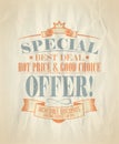 Sale design template in retro style. Eps10 Royalty Free Stock Photo