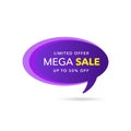 Sale Discount Banner. Discount offer price tag. Special offer sale purple label. Vector Modern Sticker Illustration. Isolated Back Royalty Free Stock Photo