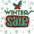 Sale and discount card, banner, flier. Winter sale title Royalty Free Stock Photo