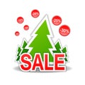 Sale, discount, Christmas tree, vector