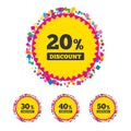 Sale discount icons. Special offer price signs. Royalty Free Stock Photo