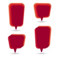 Red sale, discount, idea box sticker set, vector illustration Royalty Free Stock Photo