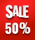 Sale 50% discount offer price label