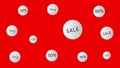 Sale discount on red background animation render