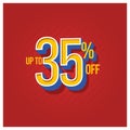 Sale Discount up to 35% off Set Vector Template Design Illustration Royalty Free Stock Photo