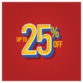 Sale Discount up to 25% off Set Vector Template Design Illustration Royalty Free Stock Photo