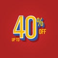 Sale Discount up to 40% off Vector Template Design Illustration Royalty Free Stock Photo