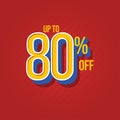 Sale Discount up to 80% off Vector Template Design Illustration Royalty Free Stock Photo