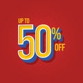 Sale Discount up to 50% off Vector Template Design Illustration Royalty Free Stock Photo