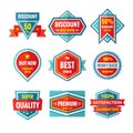 Sale and discount vector badges in flat style design. Sale badges collection.