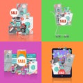 Sale in Electronics Store Vector Concepts Set