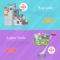 Sale in Electronics Store Vector Web Banners