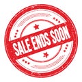 SALE ENDS SOON text on red round grungy stamp Royalty Free Stock Photo