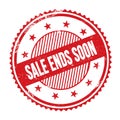 SALE ENDS SOON text written on red grungy round stamp Royalty Free Stock Photo