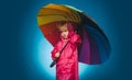 Sale for entire kids autumn collection, incredible discounts and wonderful choice. Cheerful boy in raincoat with