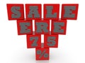 Sale ere 75% concept on red toy blocks Royalty Free Stock Photo